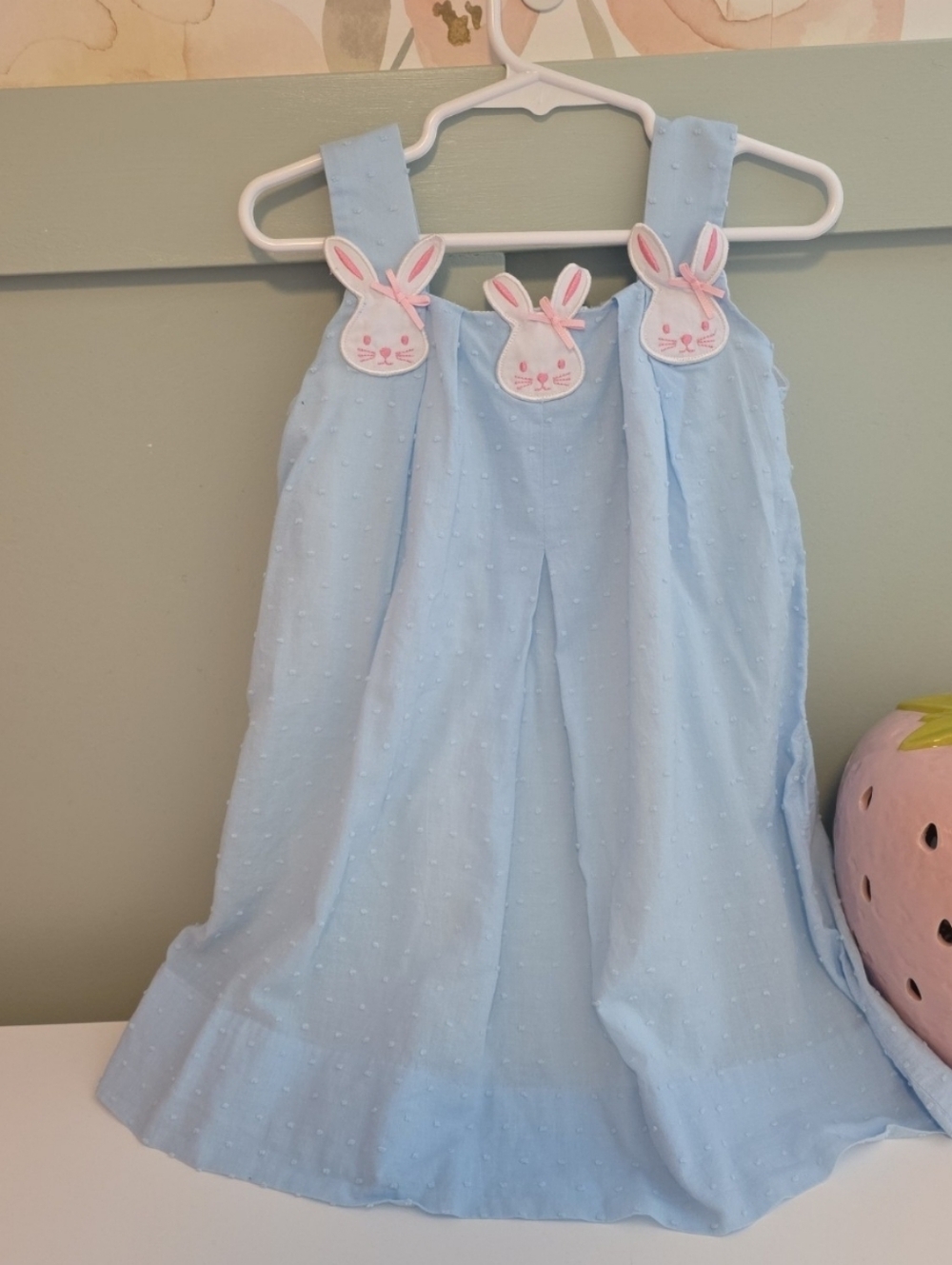 Cecil And Lou 4t Blue Bunny Rabbit Kids Smocked Toddler Dress